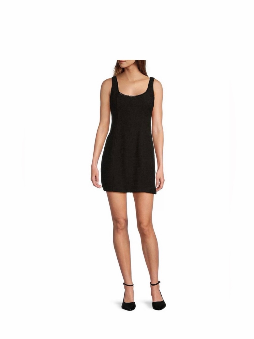 ANTONIO MELANI Black Sleeveless Scoop Neck Mini Dress